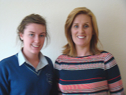 Ciara Scanlan with her teacher Mrs. Ciara Lucey.